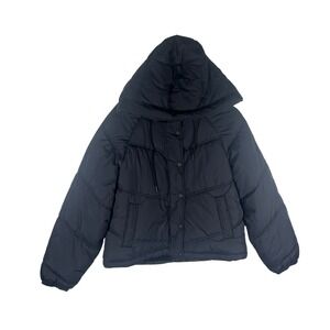 Arizona Jean Co Black Faux Fur Lined Hooded Puffer Jacket Size XS NEW